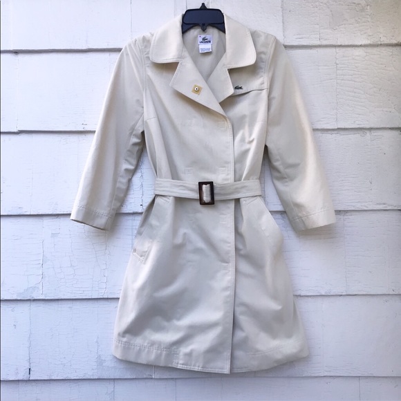 Lacoste Jackets & Blazers - Lacoste Beige Button Up Trench Sz 38